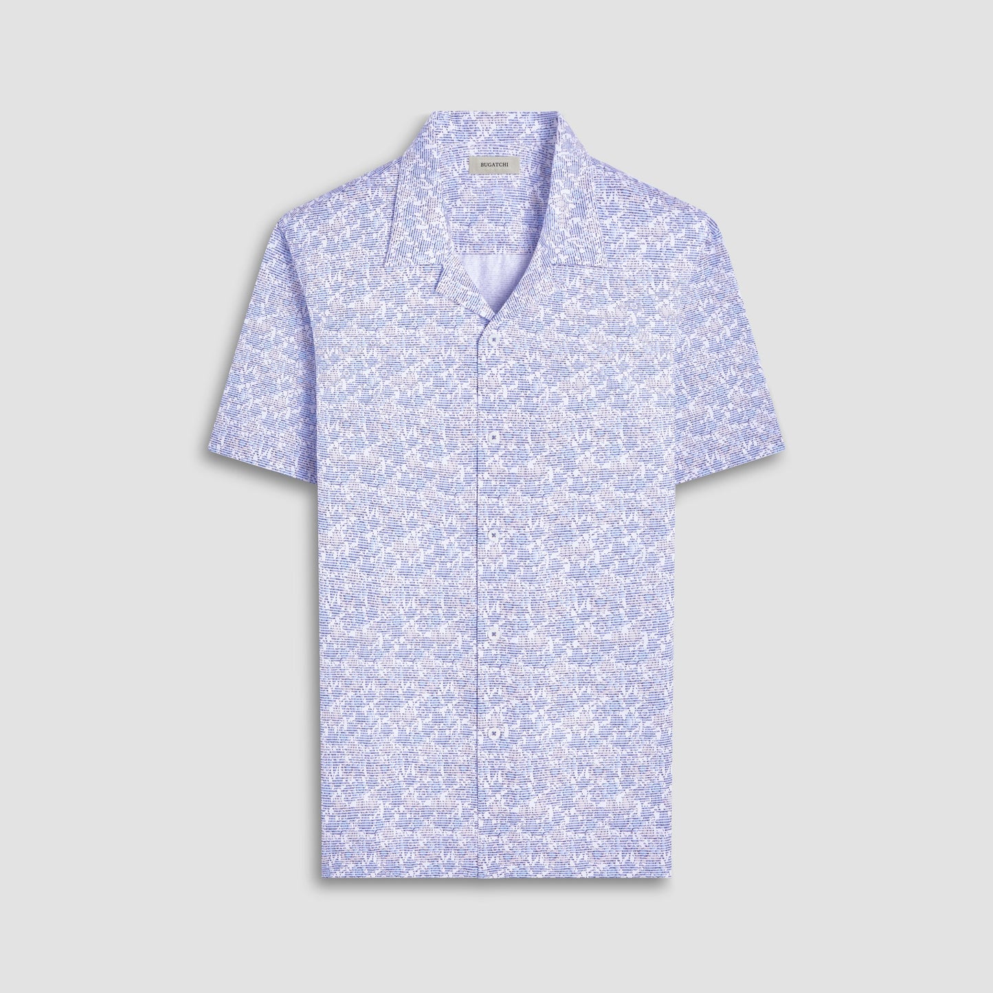 Bugatchi Cole Floral OoohCotton® Short-Sleeve Camp Shirt Classic Blue