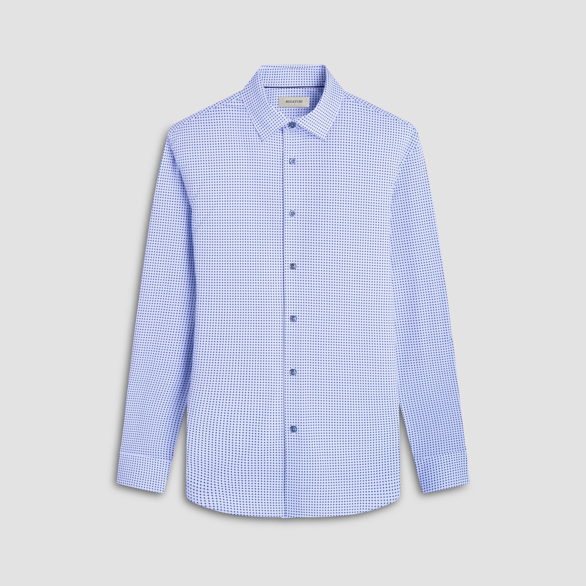 Bugatchi Jules Geometric OoohCotton® Shirt Air Blue