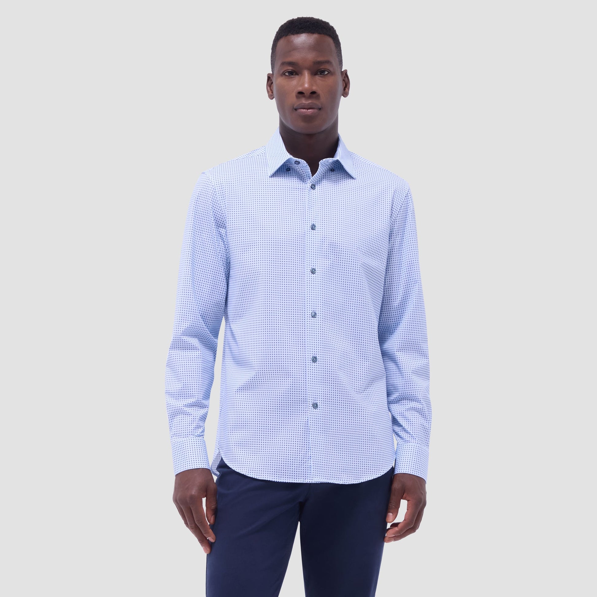 Bugatchi Jules Geometric OoohCotton® Shirt Air Blue