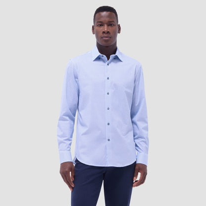 Bugatchi Jules Geometric OoohCotton® Shirt Air Blue