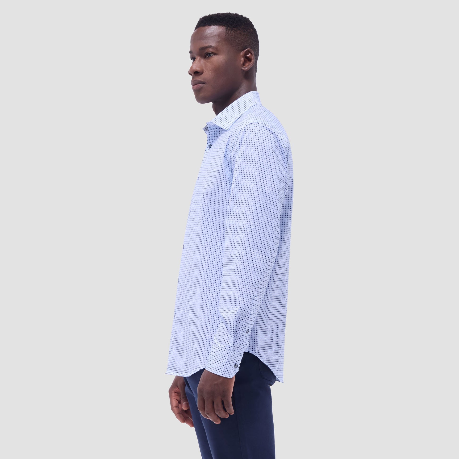 Bugatchi Jules Geometric OoohCotton® Shirt Air Blue