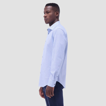 Bugatchi Jules Geometric OoohCotton® Shirt Air Blue