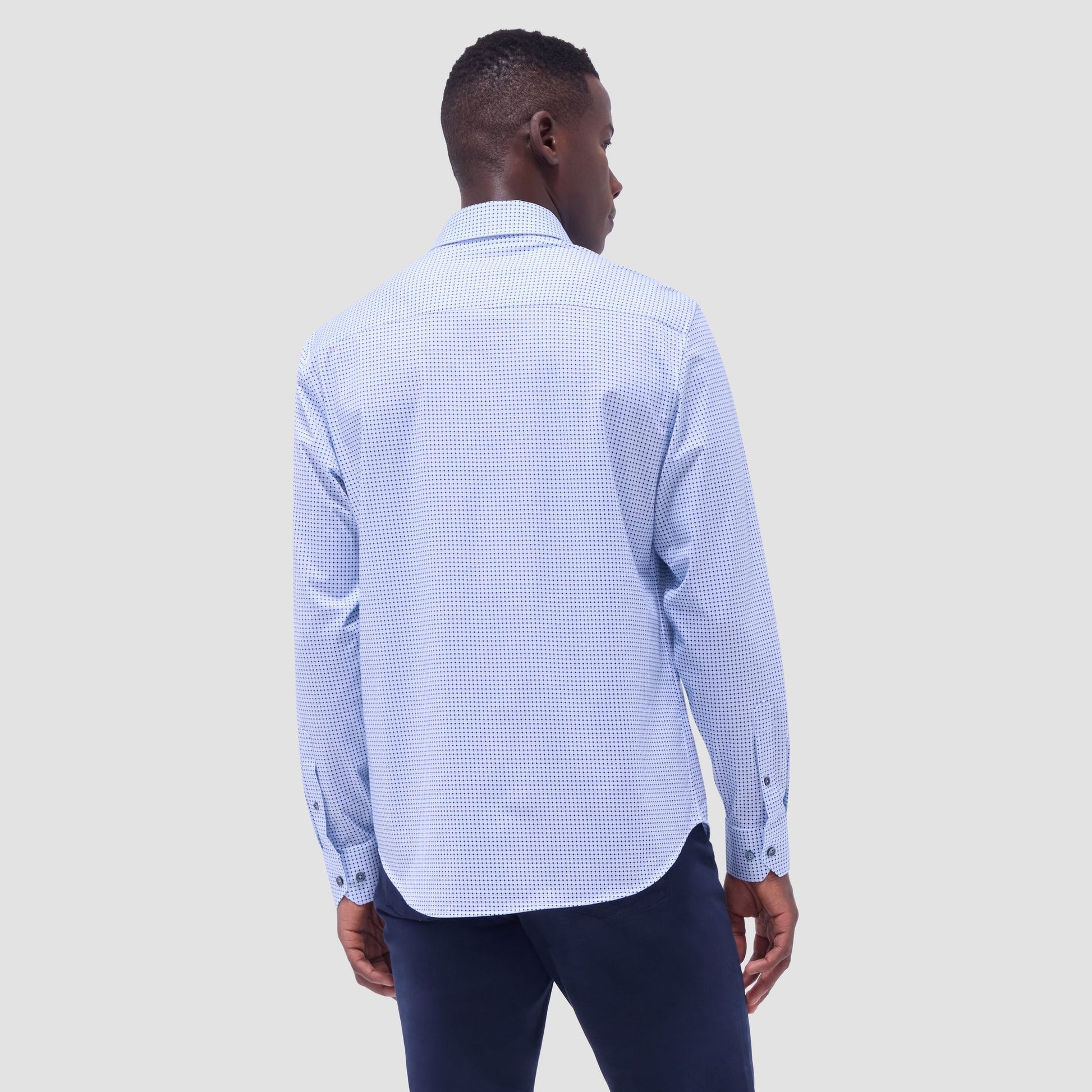 Bugatchi Jules Geometric OoohCotton® Shirt Air Blue