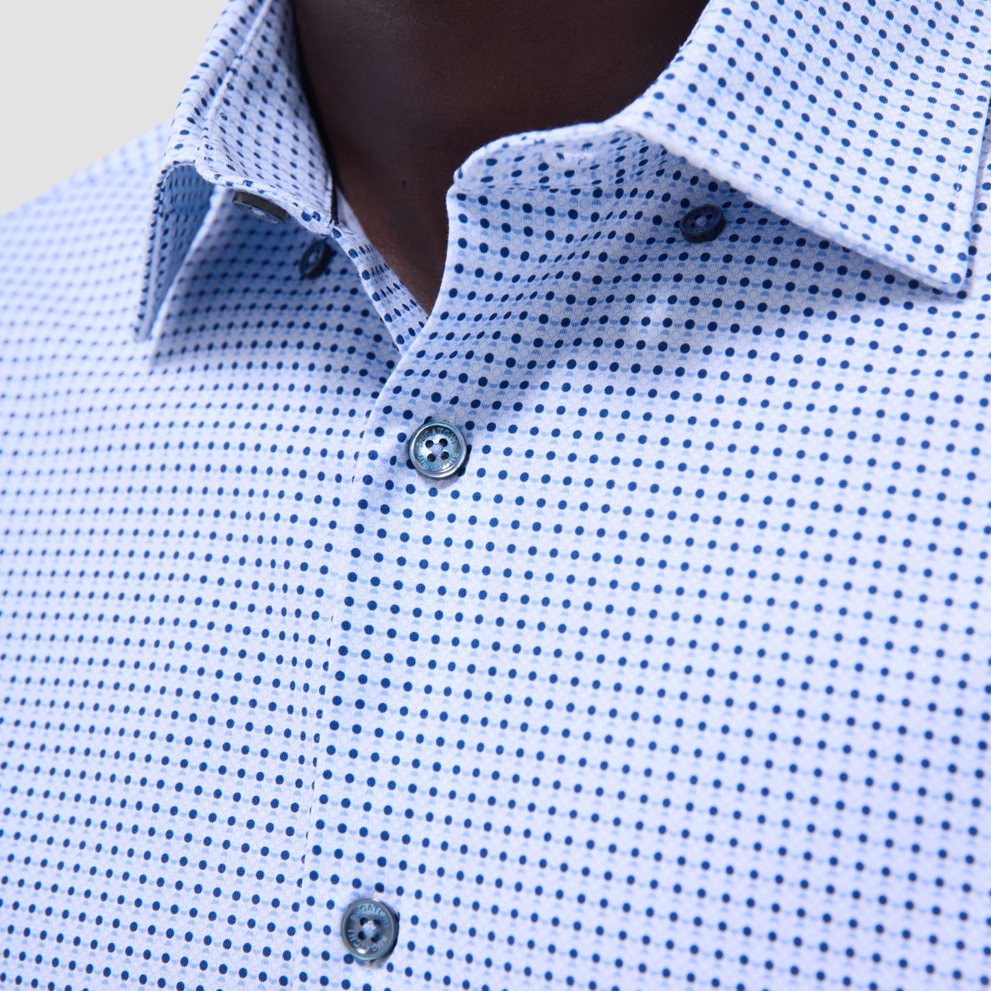 Bugatchi Jules Geometric OoohCotton® Shirt Air Blue