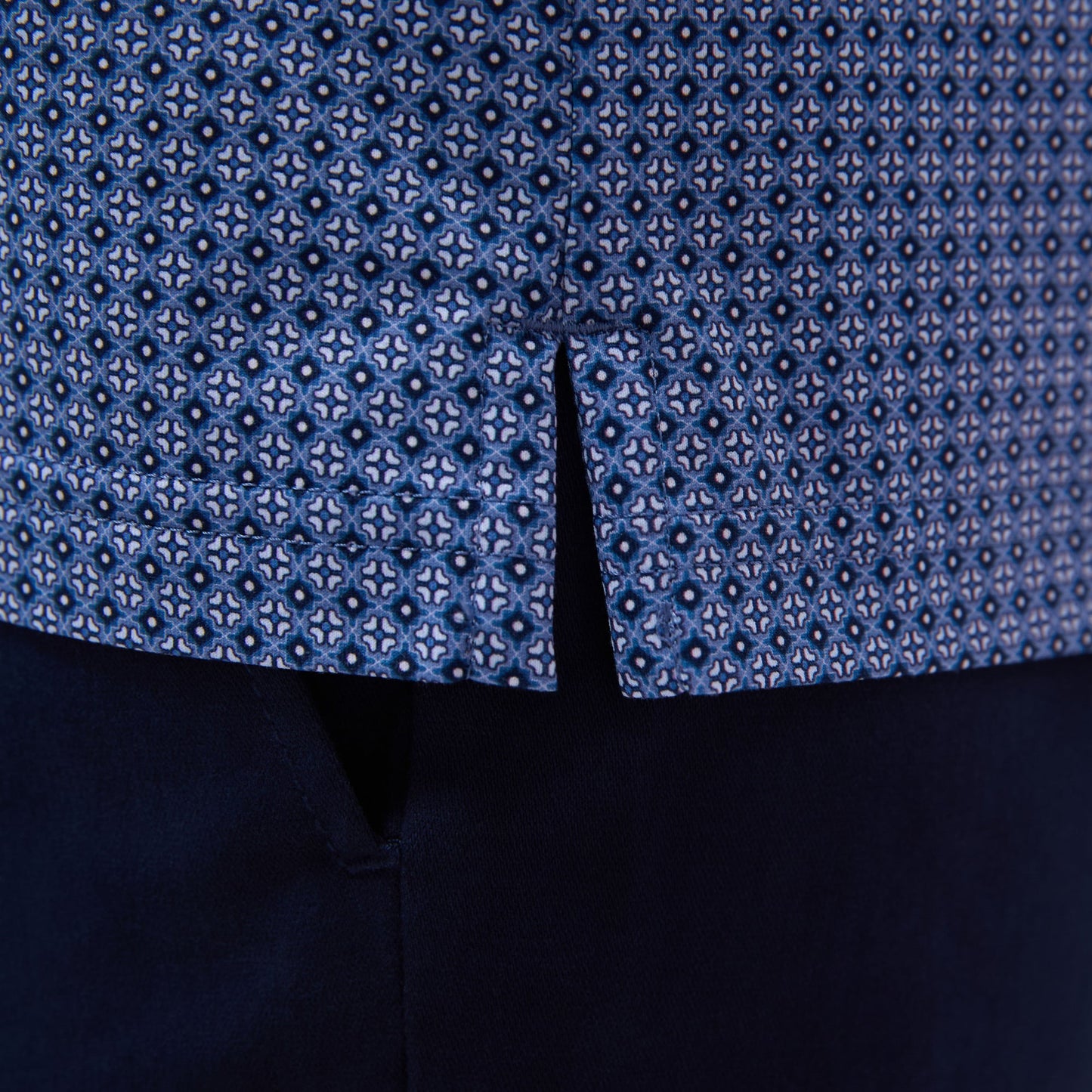 Bugatchi Milo Mosaic OoohCotton® Short-Sleeve Shirt Cobalt