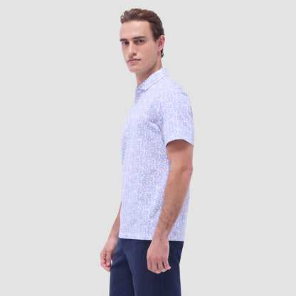 Bugatchi Victor Geometric OoohCotton® Polo Shirt Pink