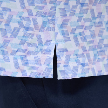 Bugatchi Victor Geometric OoohCotton® Polo Shirt Pink