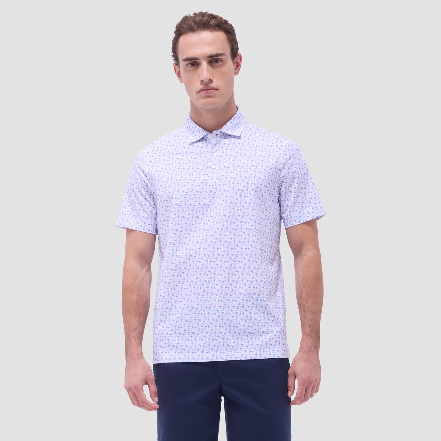 Bugatchi Victor Flamingo OoohCotton® Polo Shirt Pink