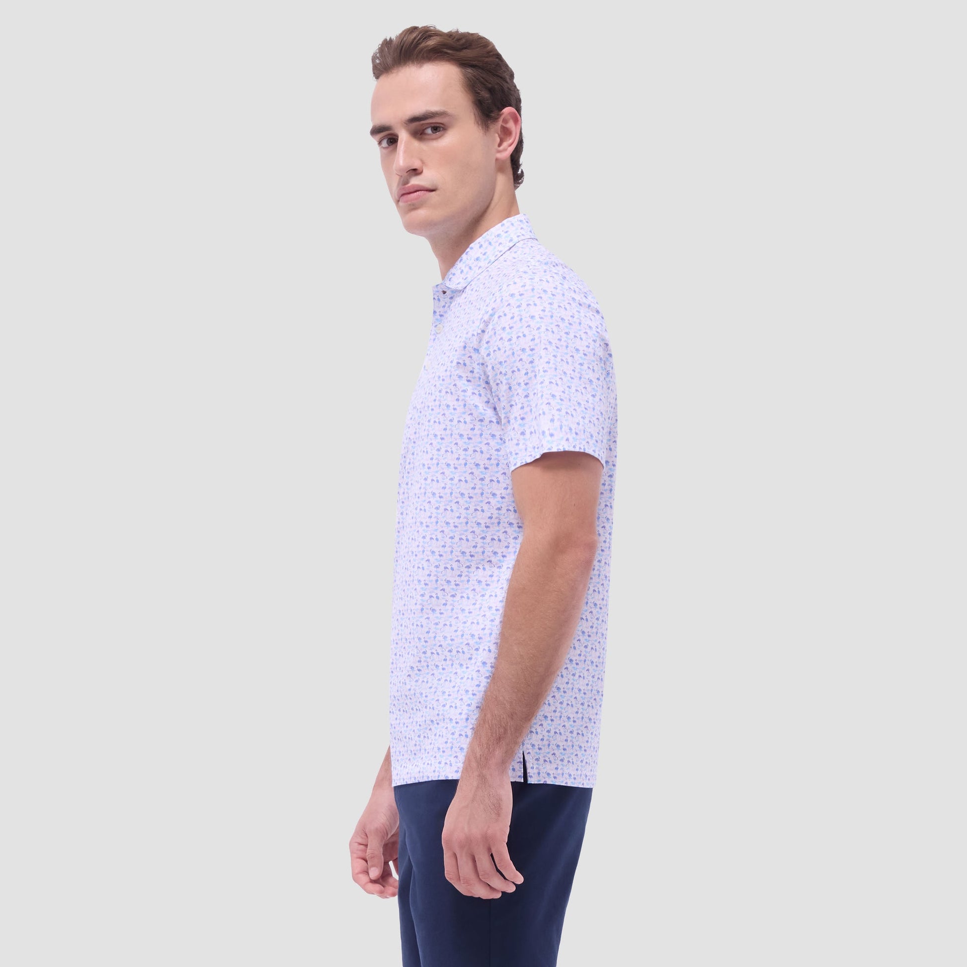 Bugatchi Victor Flamingo OoohCotton® Polo Shirt Pink