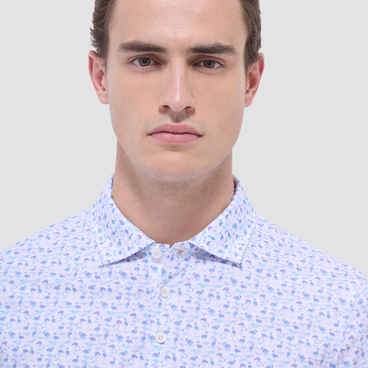 Bugatchi Victor Flamingo OoohCotton® Polo Shirt Pink