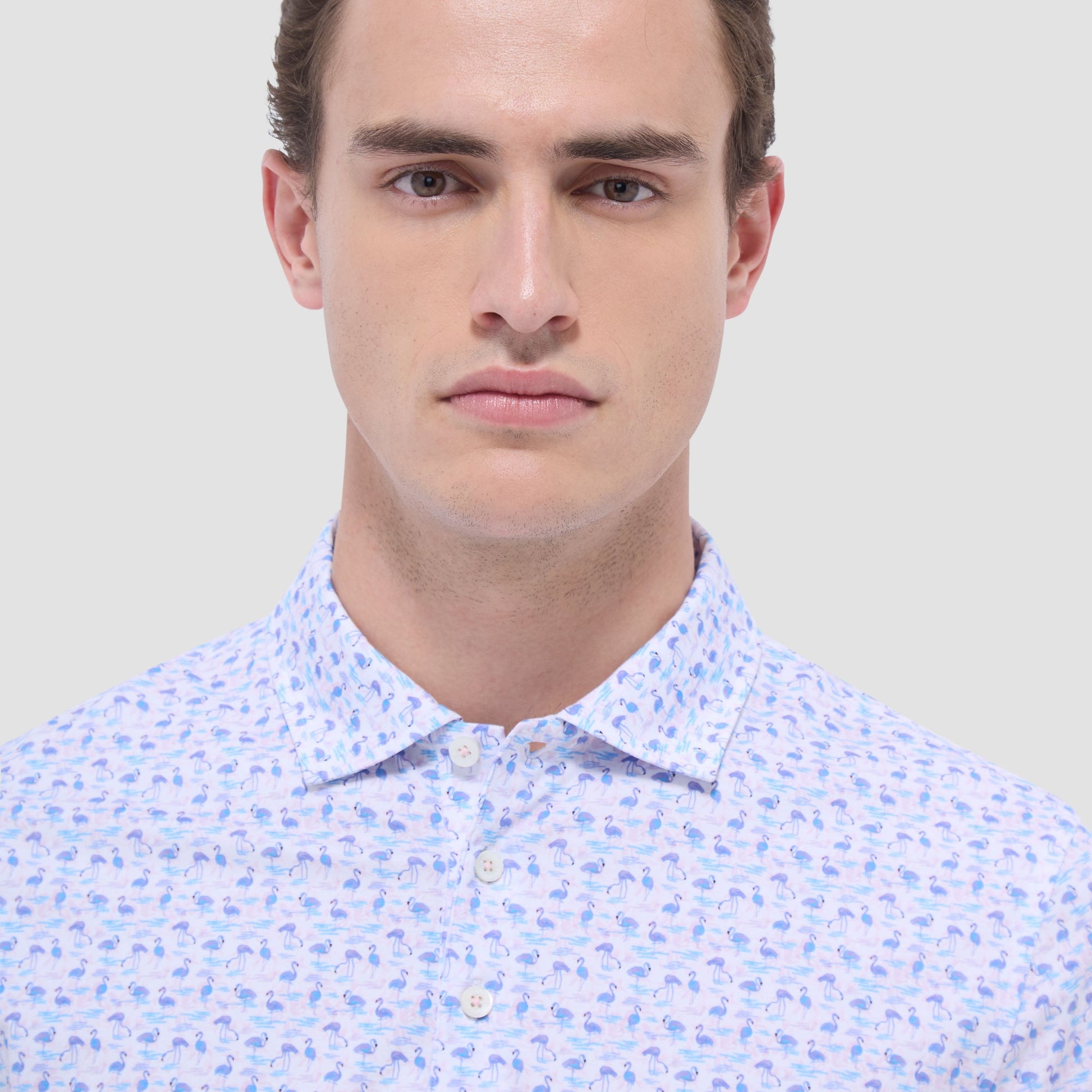 Bugatchi Victor Flamingo OoohCotton® Polo Shirt Pink