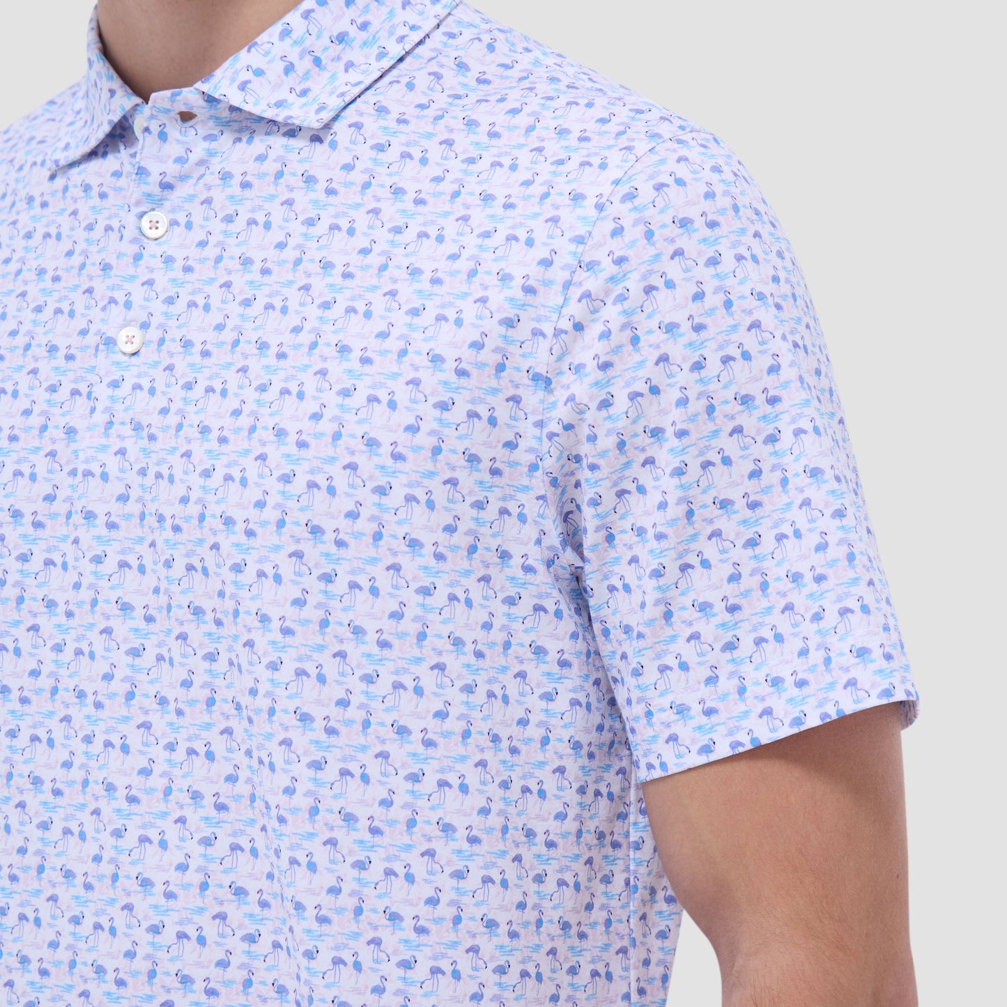Bugatchi Victor Flamingo OoohCotton® Polo Shirt Pink