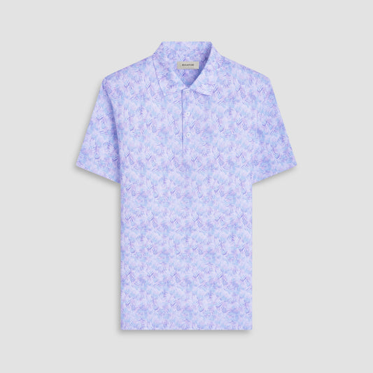 Bugatchi Victor Leaf Print OoohCotton® Polo Shirt Pink