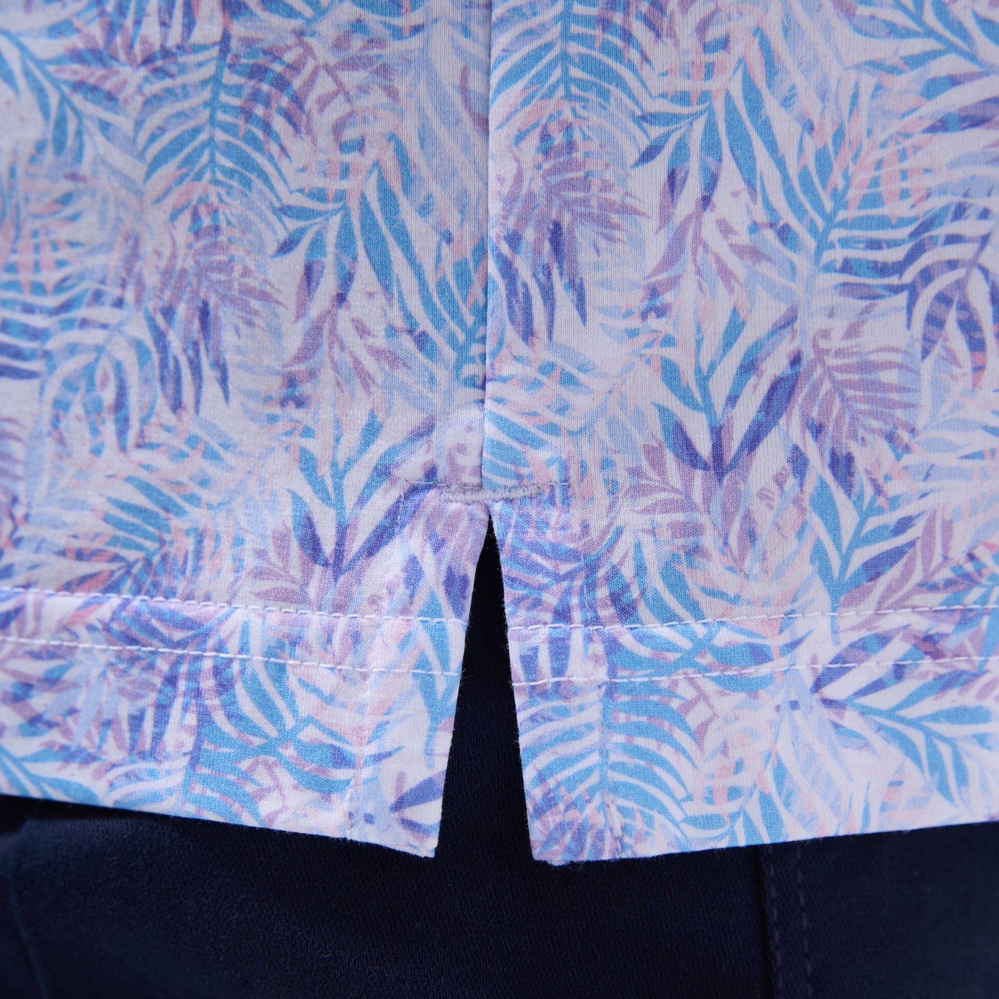Bugatchi Victor Leaf Print OoohCotton® Polo Shirt Pink