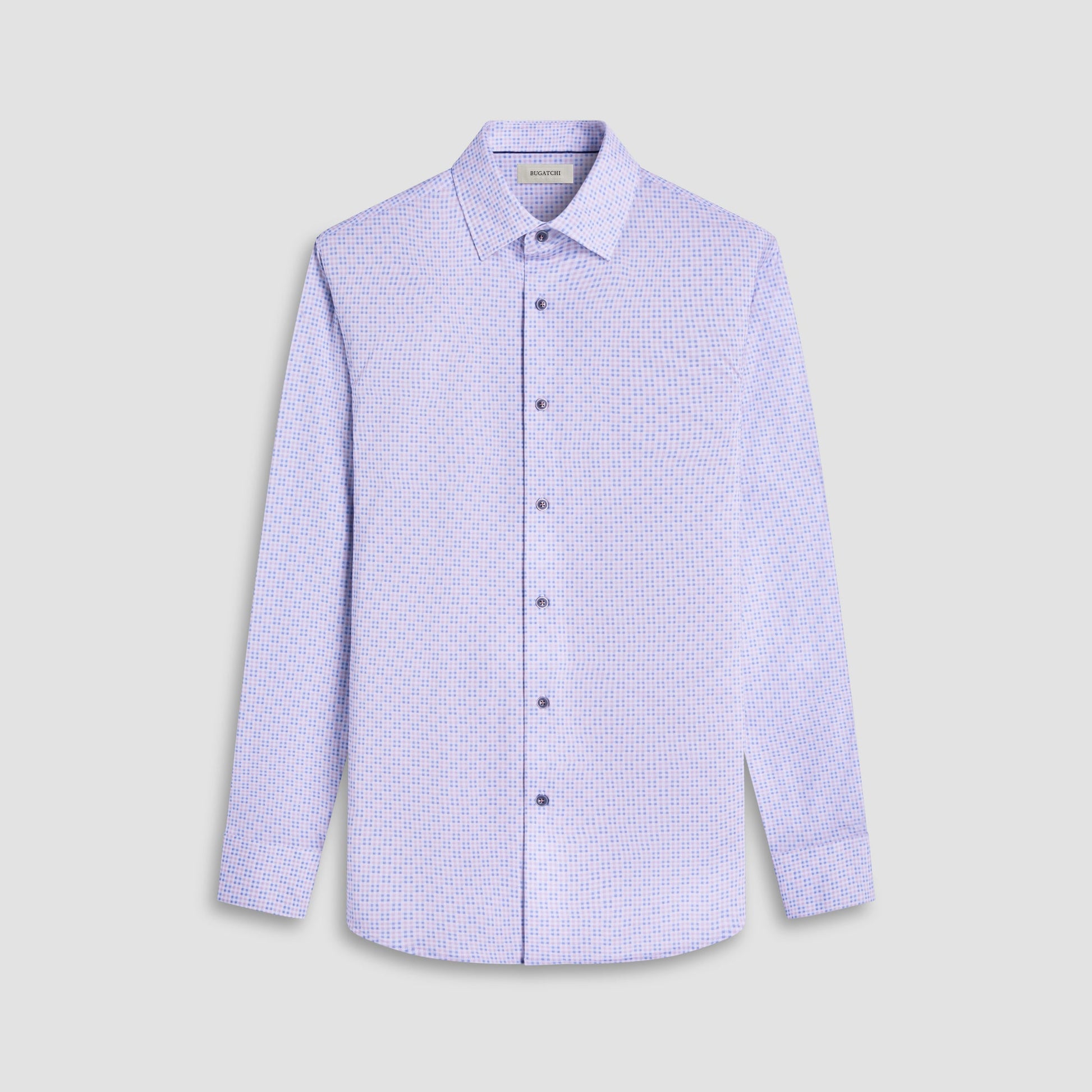 Bugatchi Jules Gingham Check OoohCotton® Shirt Dusty Pink