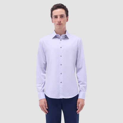 Bugatchi Jules Gingham Check OoohCotton® Shirt Dusty Pink