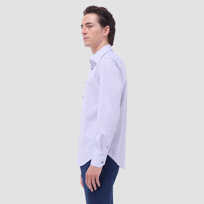 Bugatchi Jules Gingham Check OoohCotton® Shirt Dusty Pink