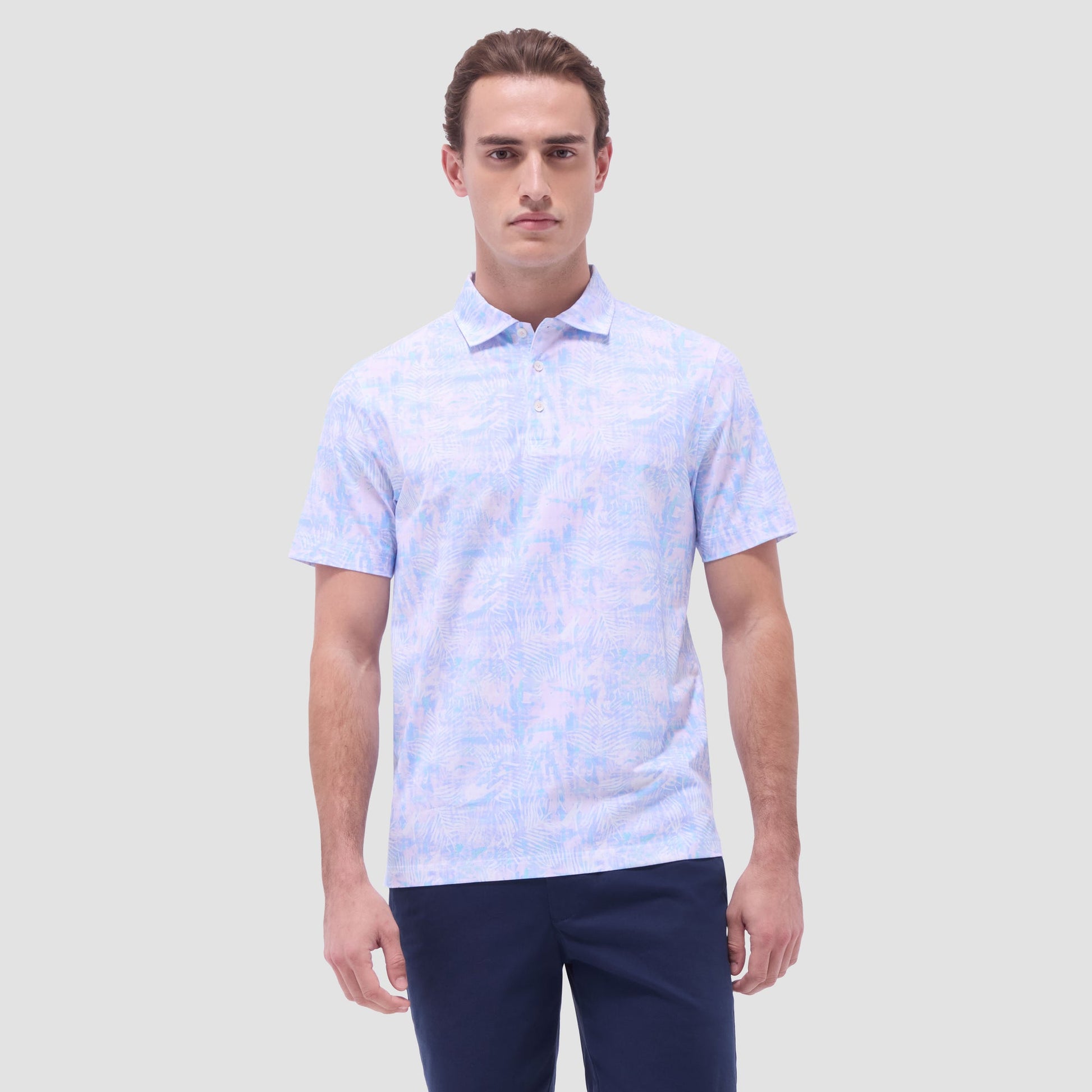 Bugatchi Victor Floral OoohCotton® Polo Shirt Pink