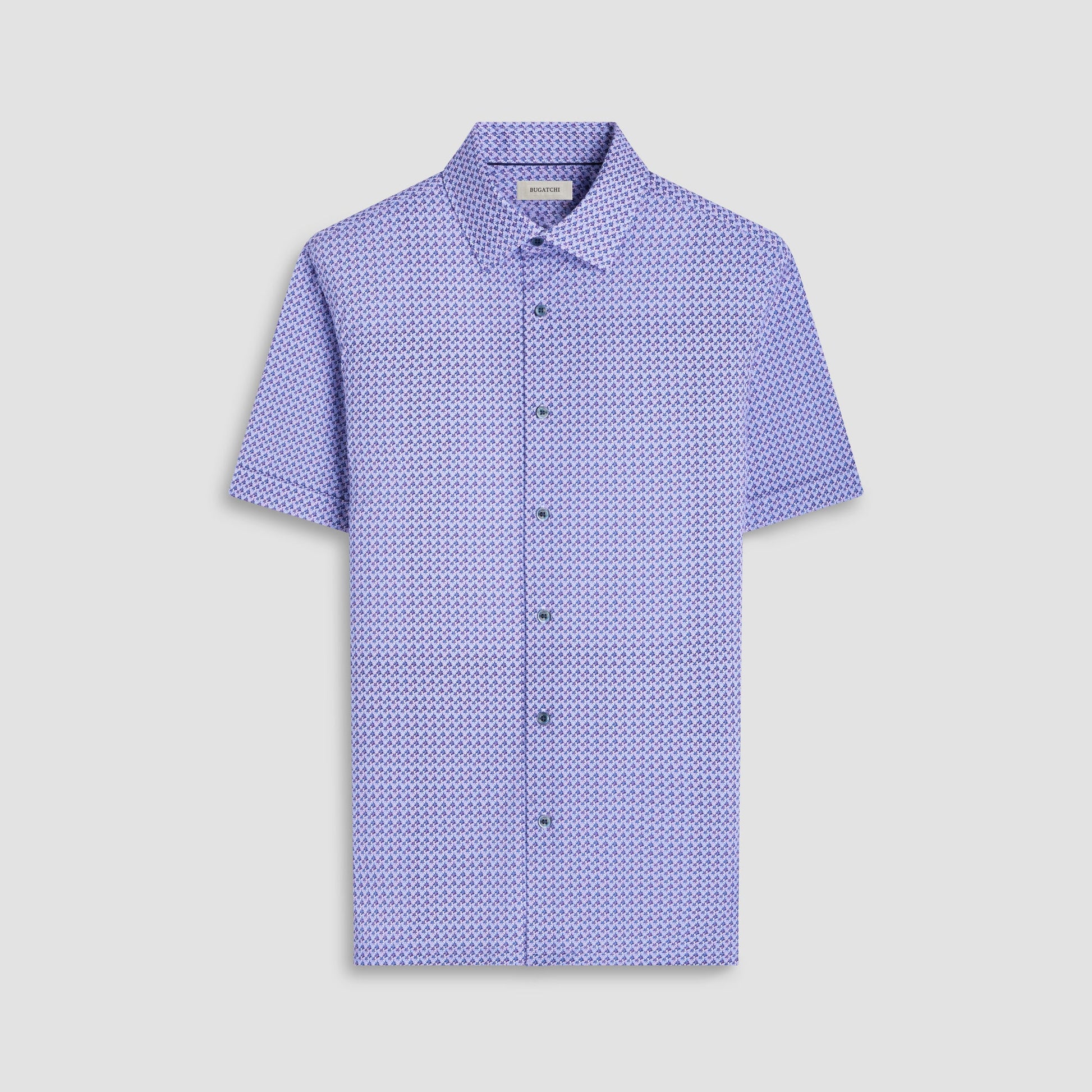 Bugatchi Milo Floral OoohCotton® Short-Sleeve Shirt Lilac