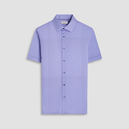 Bugatchi Milo Floral OoohCotton® Short-Sleeve Shirt Lilac
