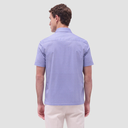 Bugatchi Milo Floral OoohCotton® Short-Sleeve Shirt Lilac