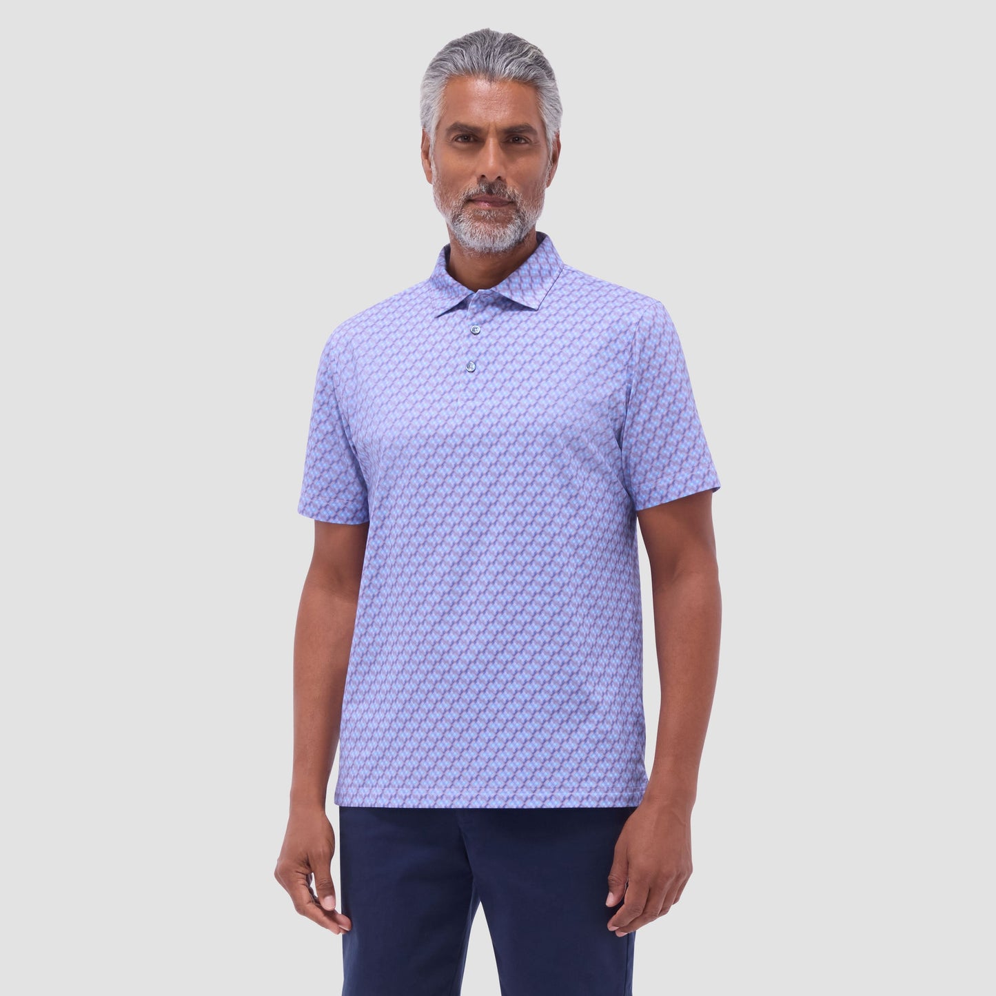 Bugatchi Victor Geometric OoohCotton® Polo Shirt Lilac