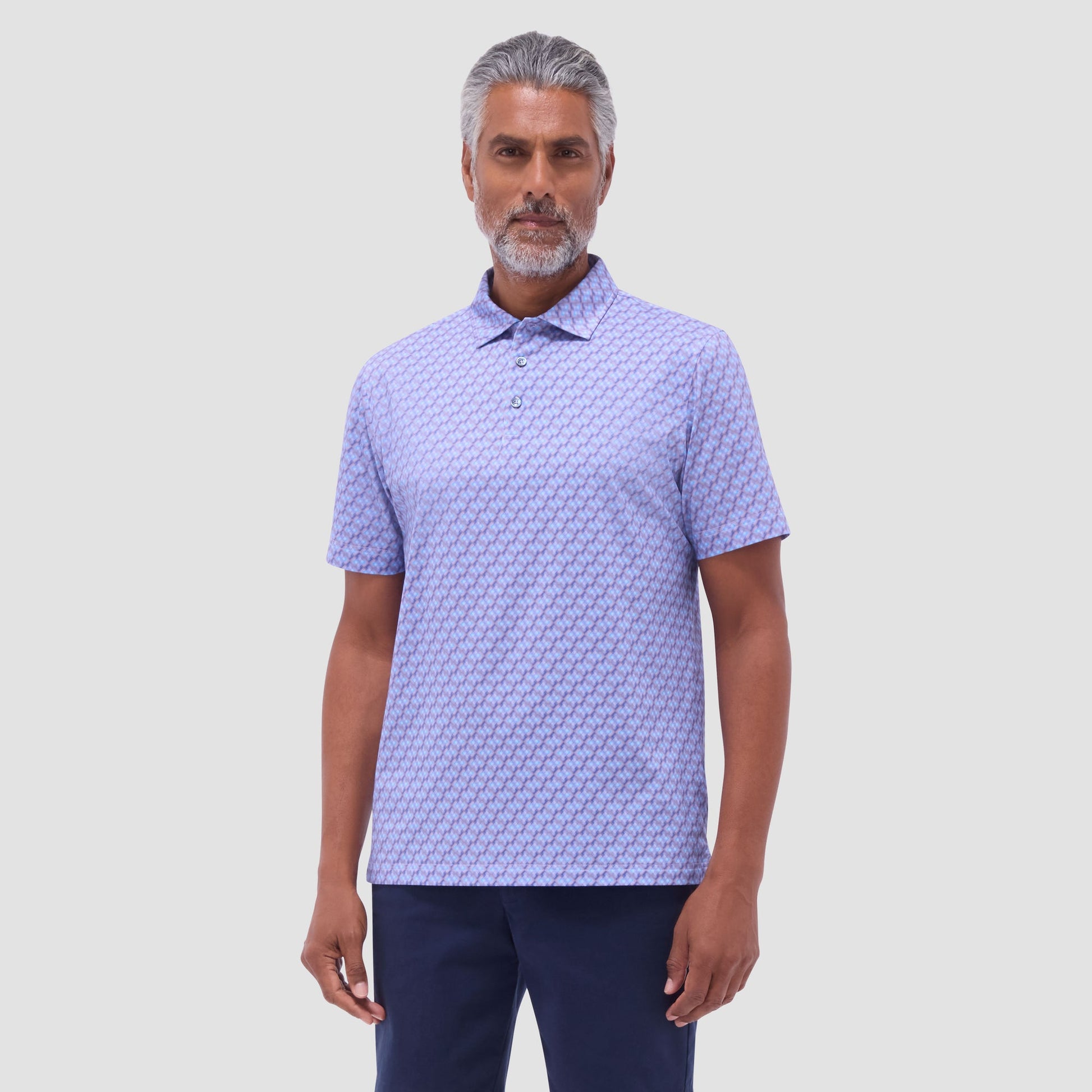 Bugatchi Victor Geometric OoohCotton® Polo Shirt Lilac