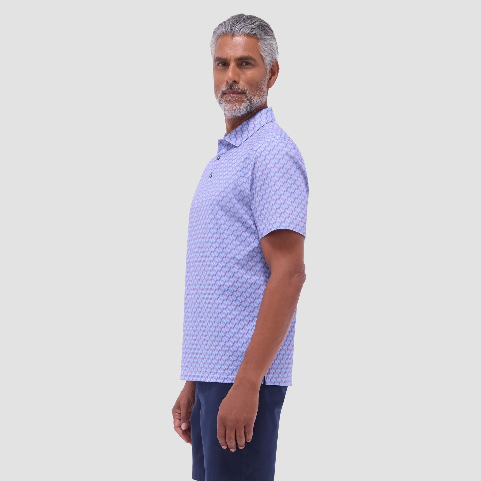 Bugatchi Victor Geometric OoohCotton® Polo Shirt Lilac