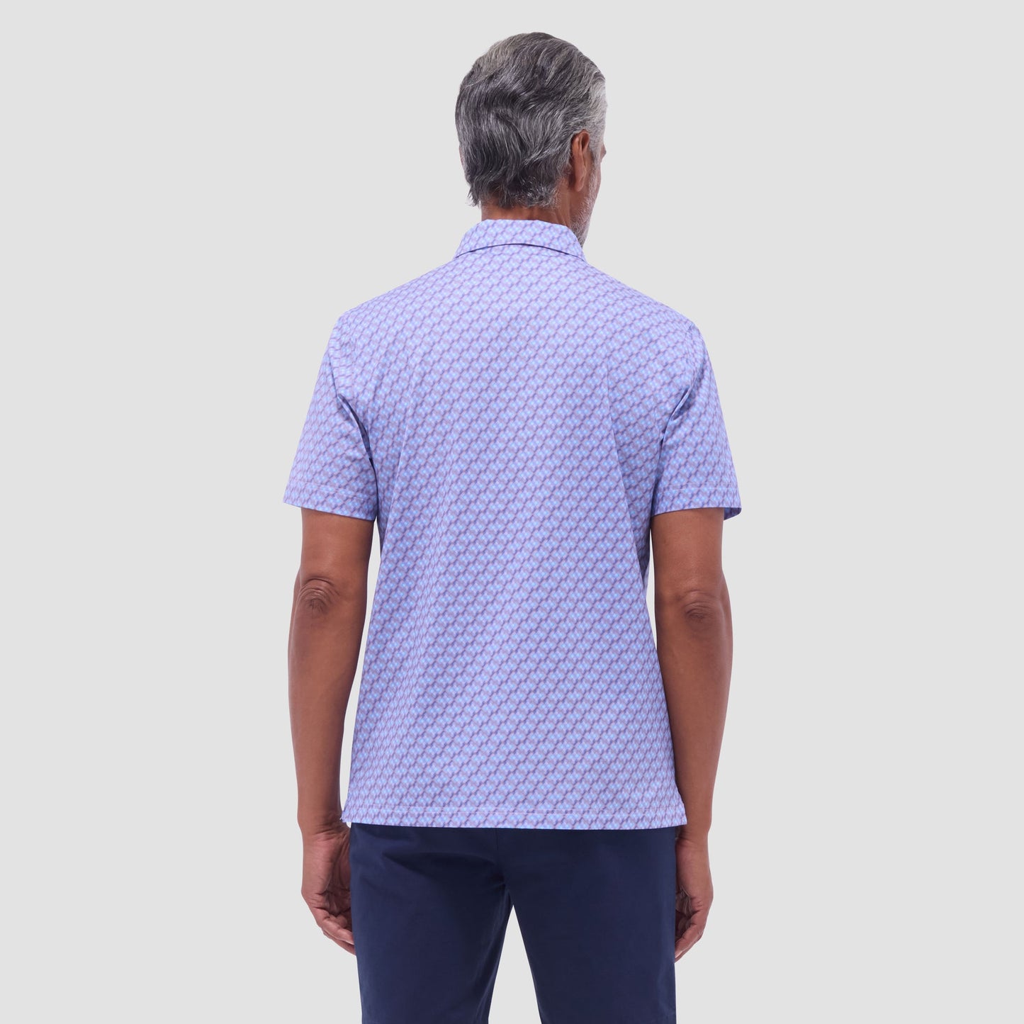Bugatchi Victor Geometric OoohCotton® Polo Shirt Lilac