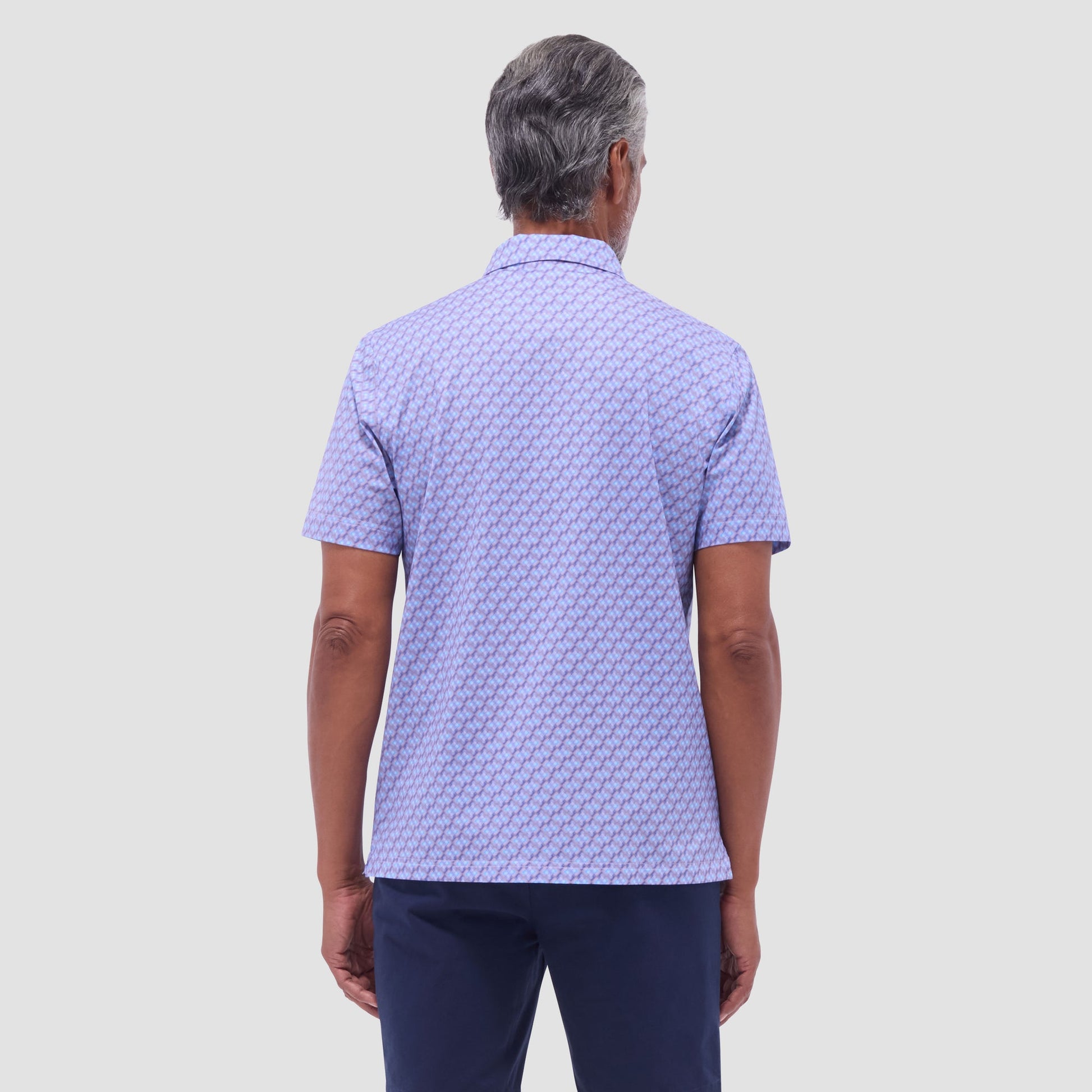 Bugatchi Victor Geometric OoohCotton® Polo Shirt Lilac