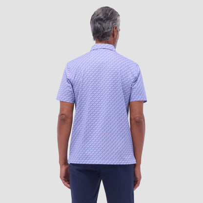 Bugatchi Victor Geometric OoohCotton® Polo Shirt Lilac