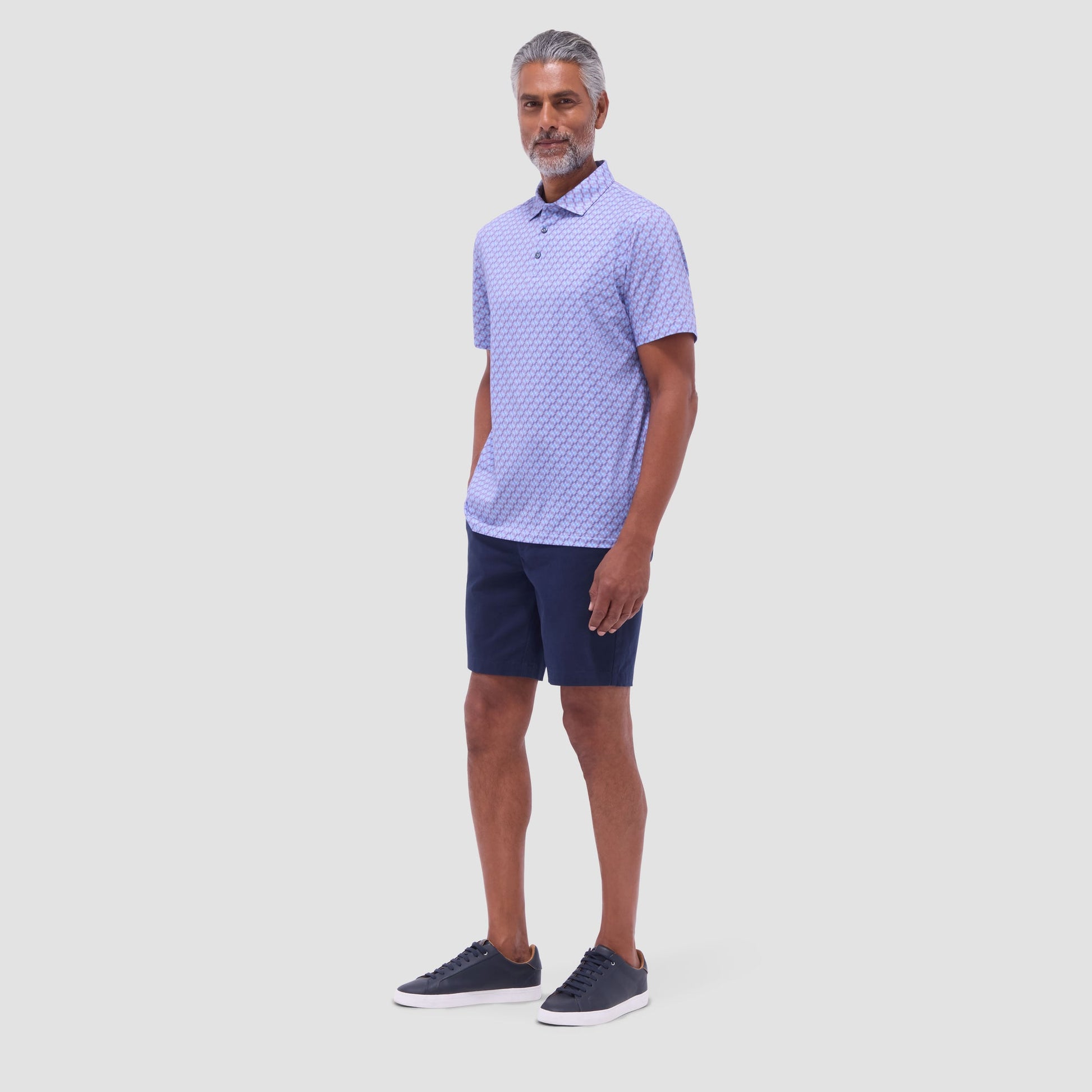 Bugatchi Victor Geometric OoohCotton® Polo Shirt Lilac