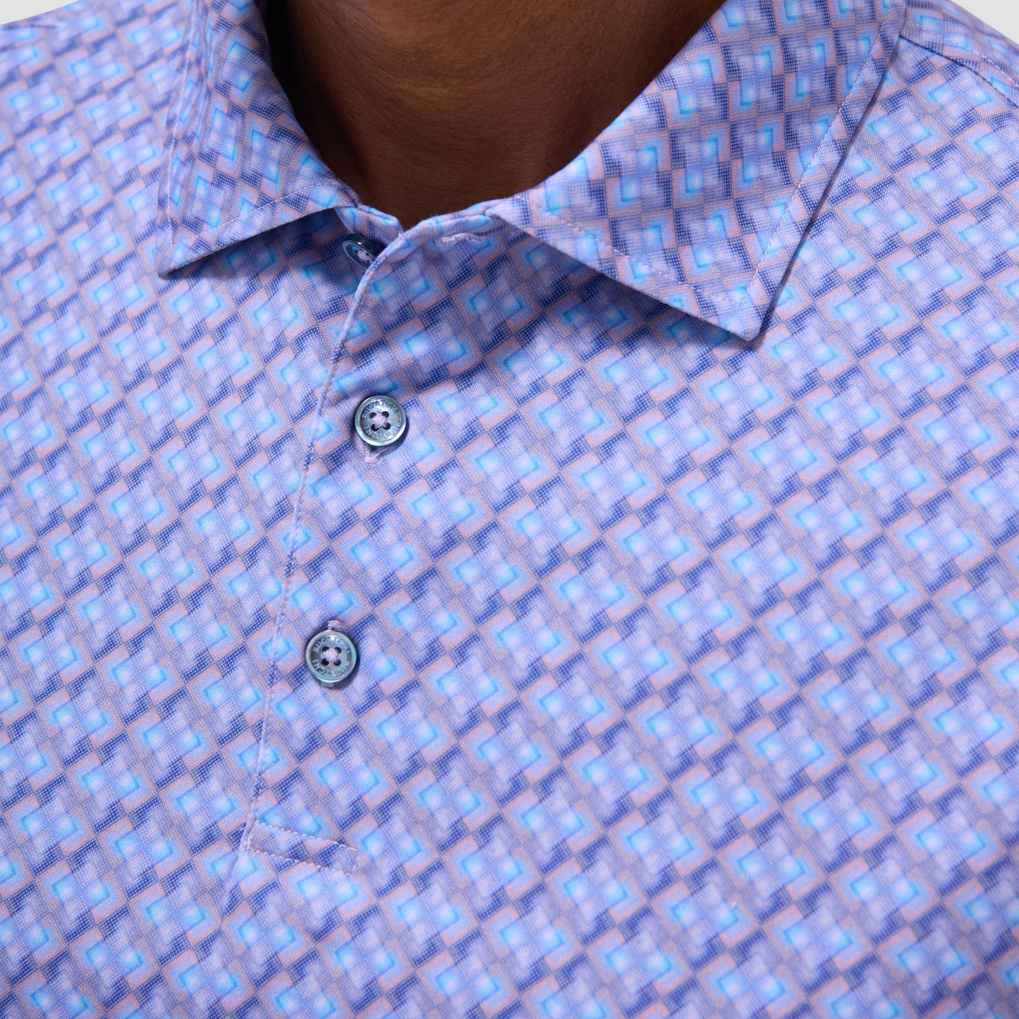 Bugatchi Victor Geometric OoohCotton® Polo Shirt Lilac
