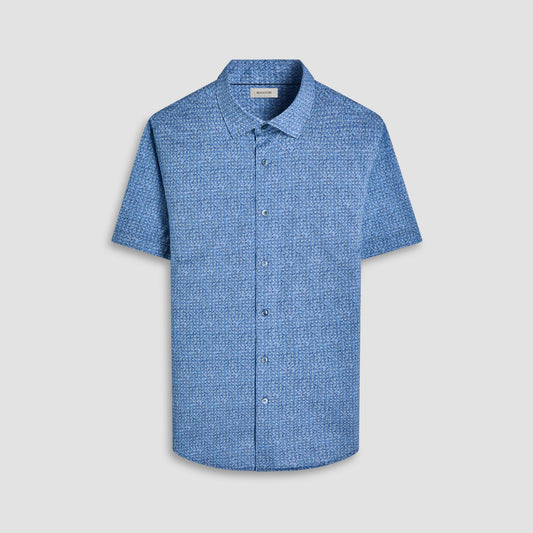 Bugatchi Miles Abstract OoohCotton® Short-Sleeve Shirt Cobalt
