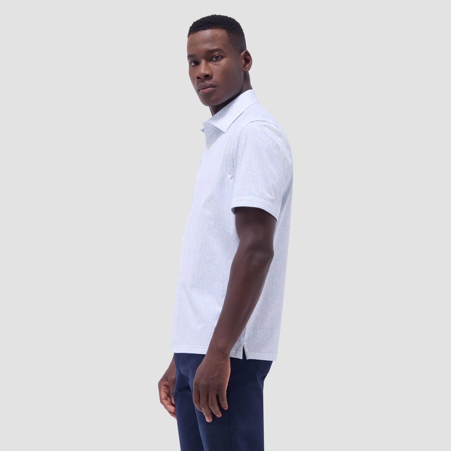 Bugatchi Milo Guitar OoohCotton® Short-Sleeve Shirt Menthol