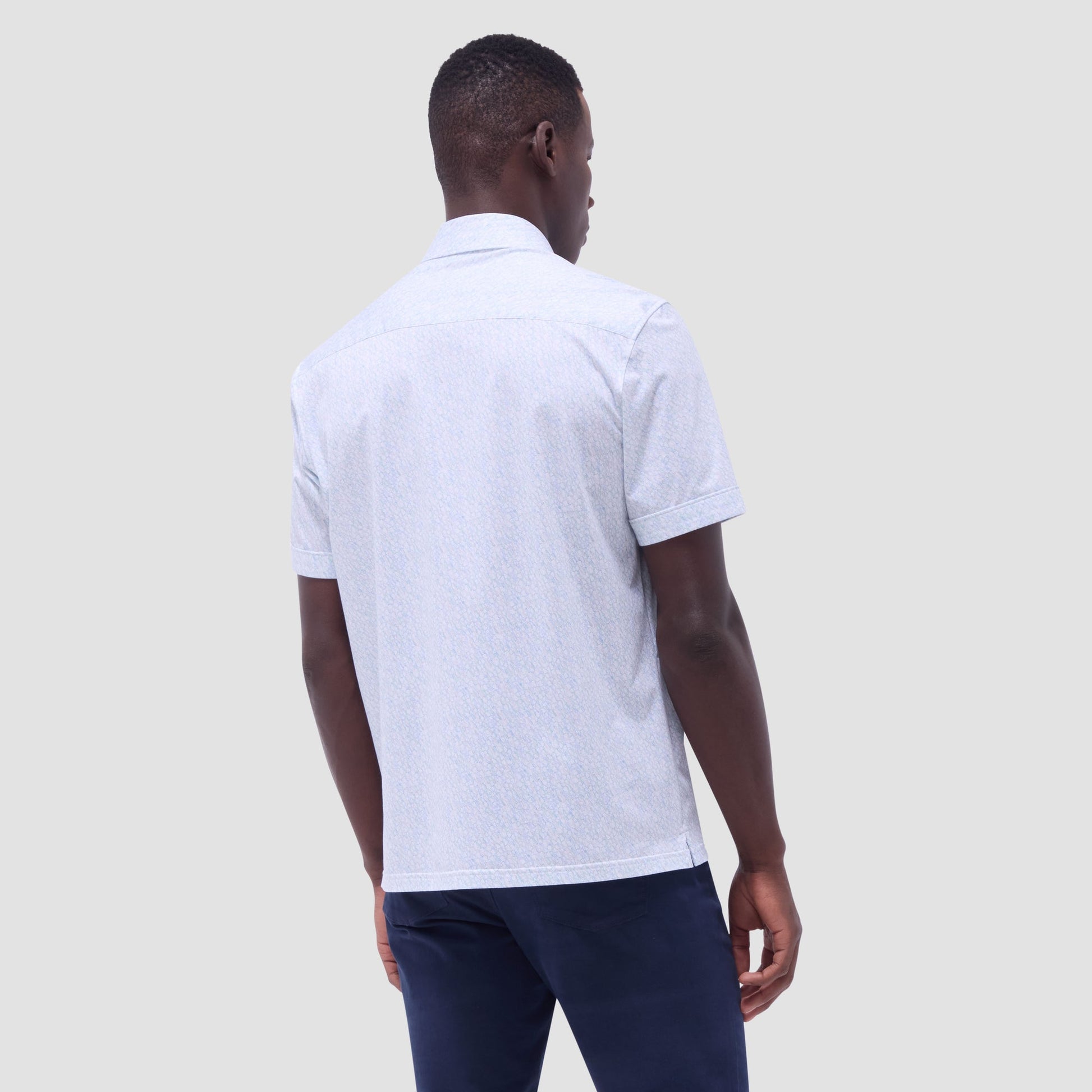 Bugatchi Milo Guitar OoohCotton® Short-Sleeve Shirt Menthol