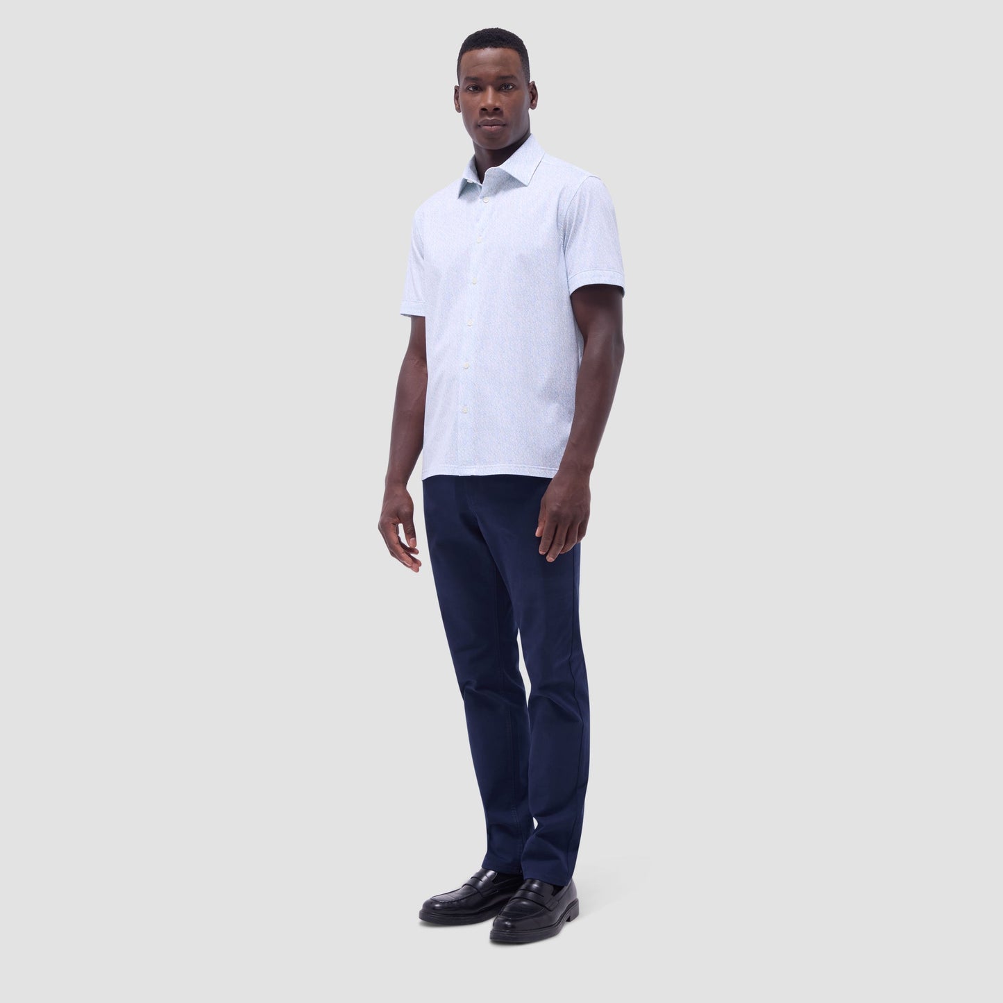 Bugatchi Milo Guitar OoohCotton® Short-Sleeve Shirt Menthol