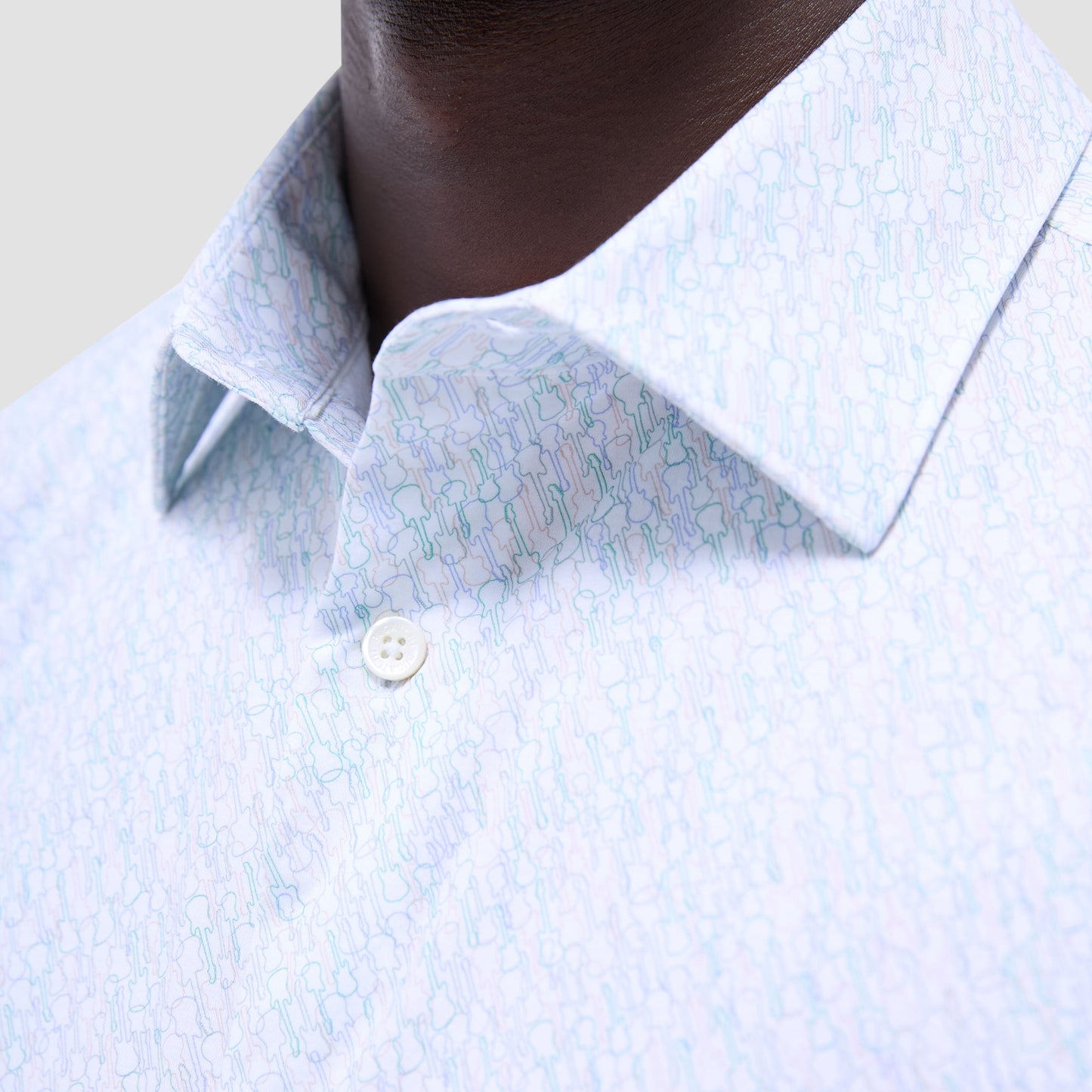 Bugatchi Milo Guitar OoohCotton® Short-Sleeve Shirt Menthol