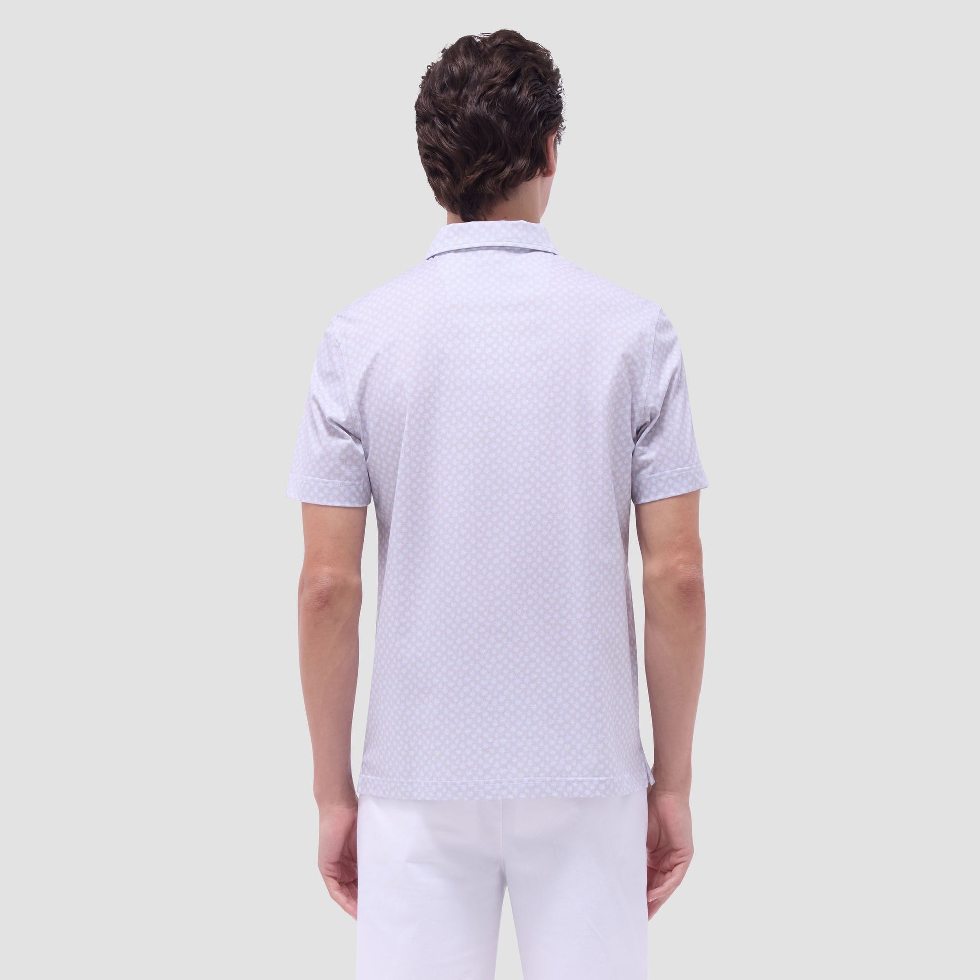 Bugatchi Victor Palm Tree OoohCotton® Polo Shirt Sand