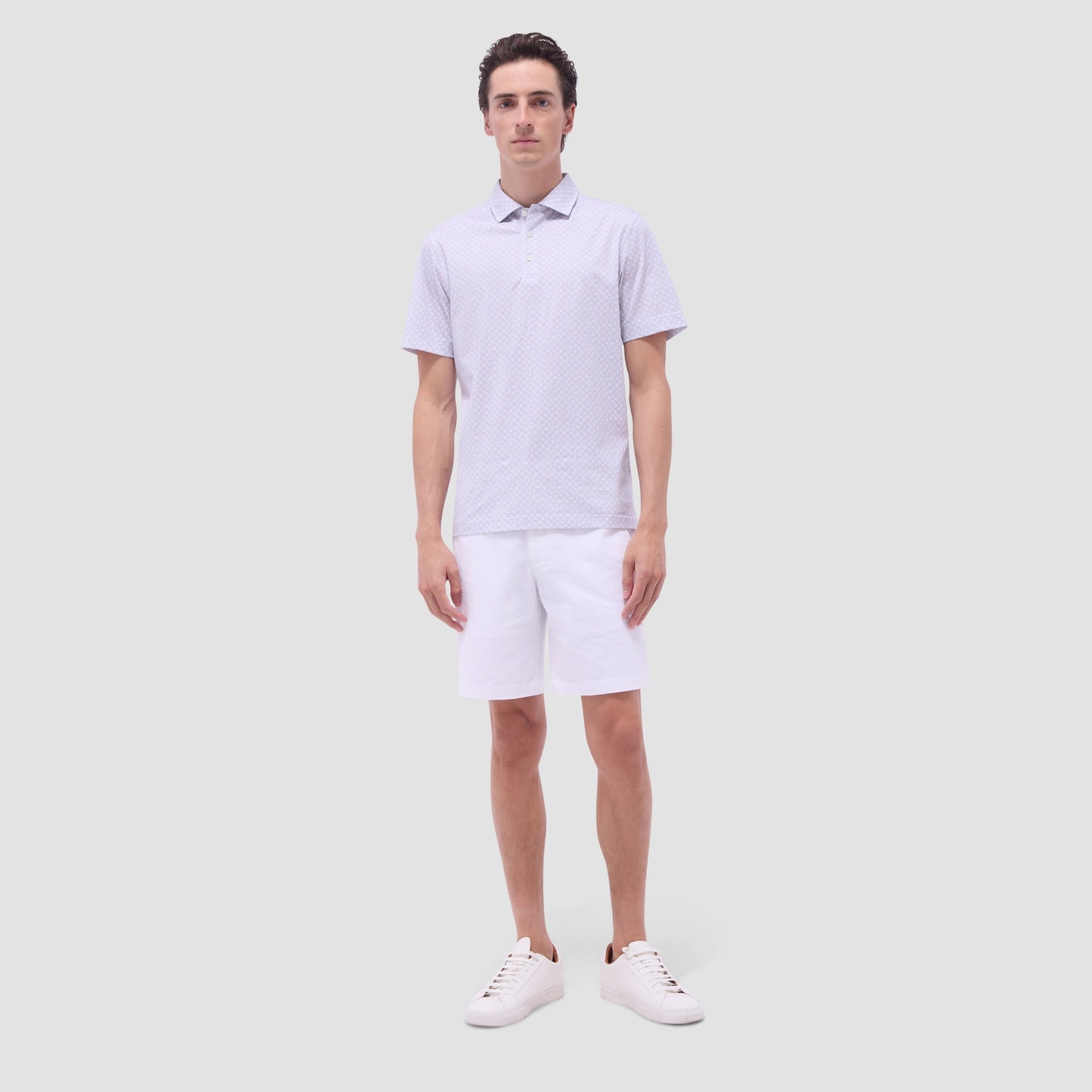 Bugatchi Victor Palm Tree OoohCotton® Polo Shirt Sand