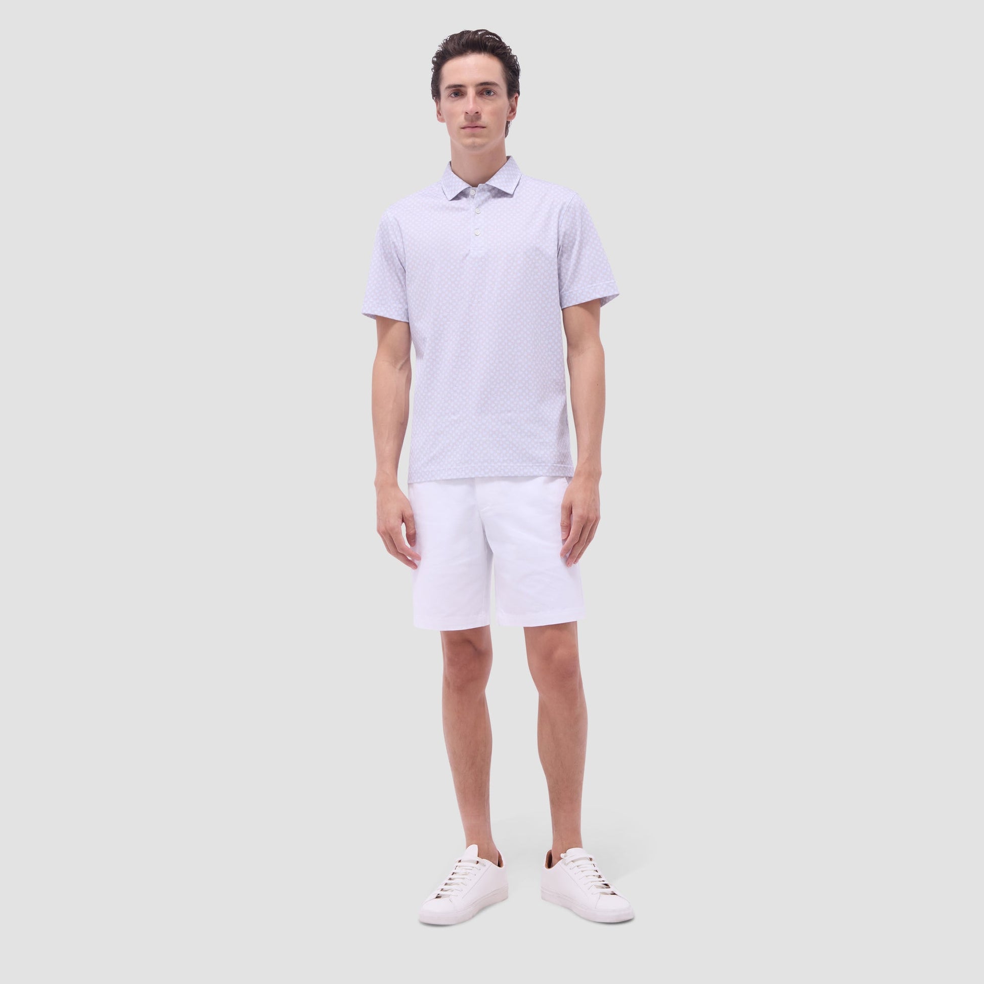 Bugatchi Victor Palm Tree OoohCotton® Polo Shirt Sand