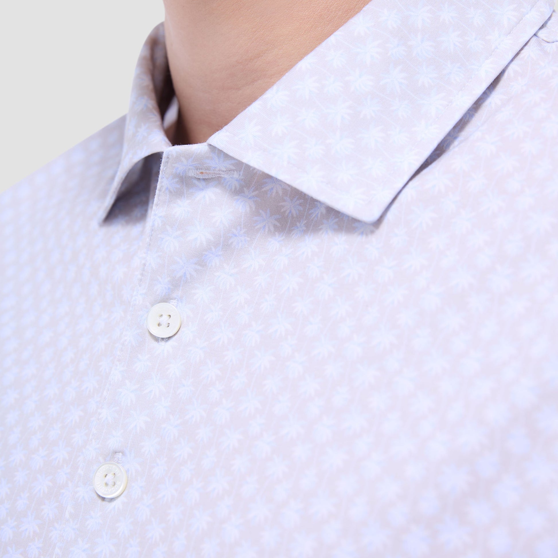 Bugatchi Victor Palm Tree OoohCotton® Polo Shirt Sand
