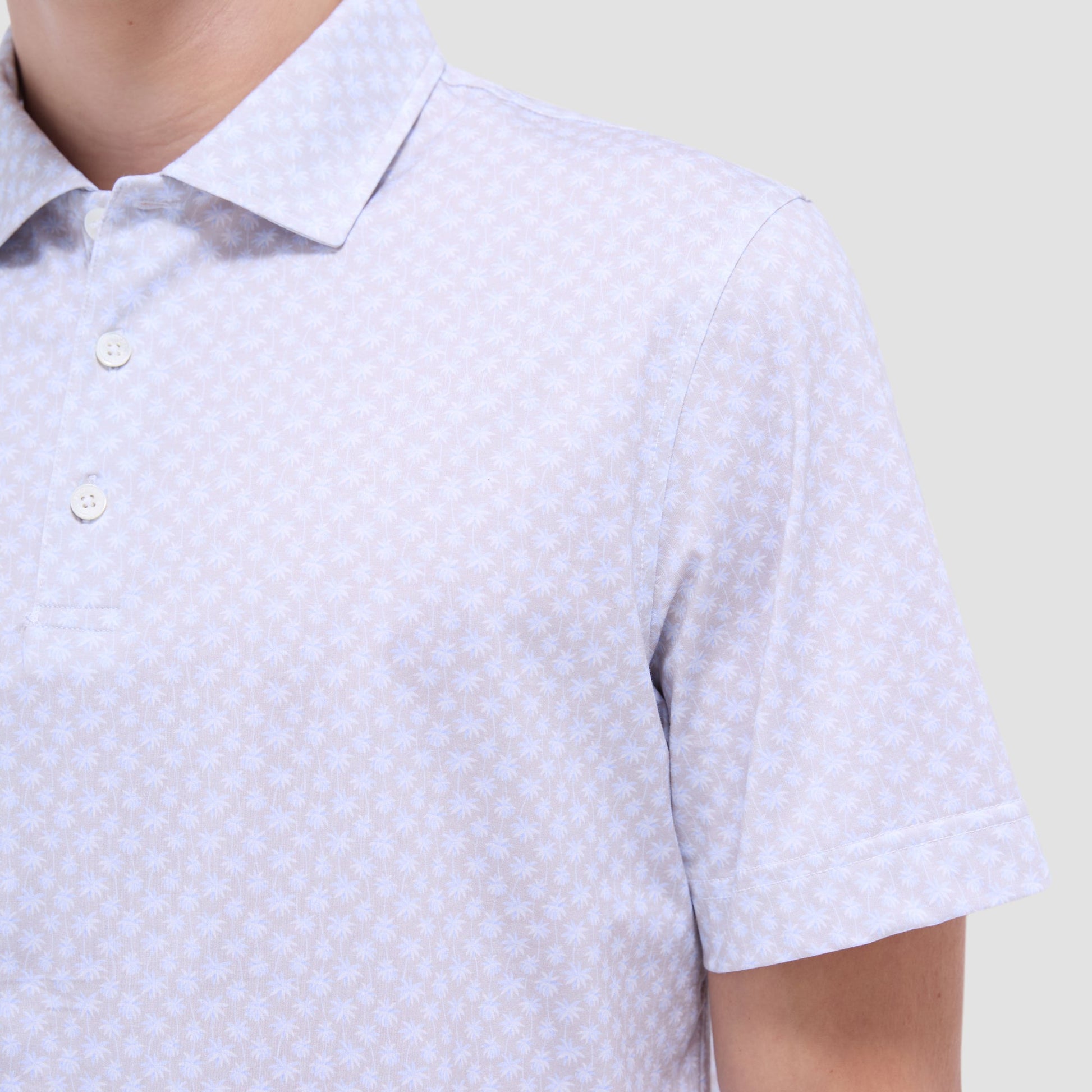 Bugatchi Victor Palm Tree OoohCotton® Polo Shirt Sand