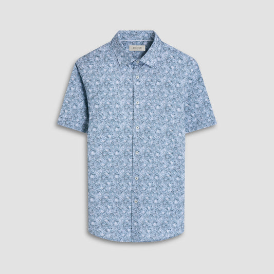 Bugatchi Miles Floral OoohCotton® Short-Sleeve Shirt Shark