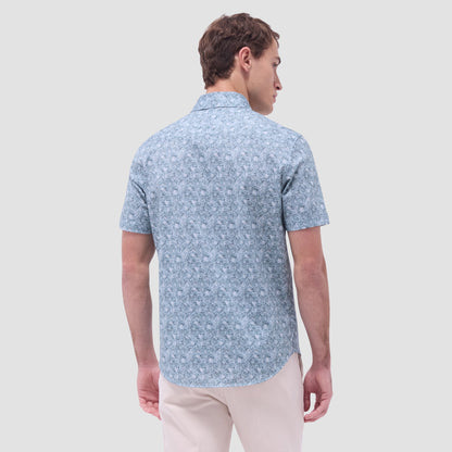 Bugatchi Miles Floral OoohCotton® Short-Sleeve Shirt Shark
