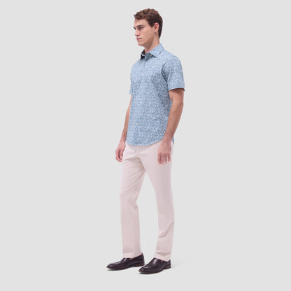 Bugatchi Miles Floral OoohCotton® Short-Sleeve Shirt Shark