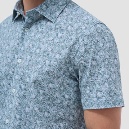 Bugatchi Miles Floral OoohCotton® Short-Sleeve Shirt Shark