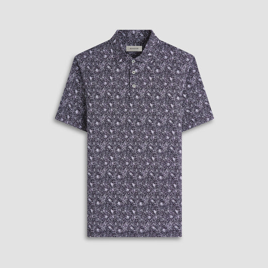 Bugatchi Victor Floral OoohCotton® Polo Shirt Black