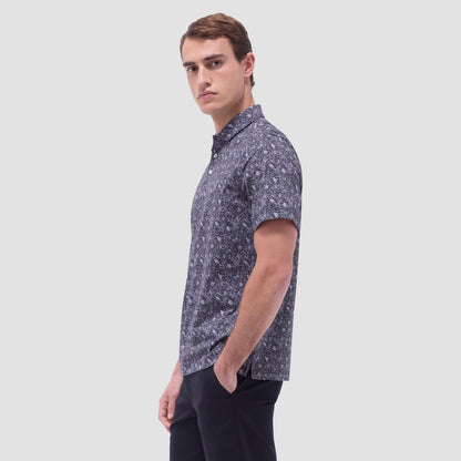 Bugatchi Victor Floral OoohCotton® Polo Shirt Black