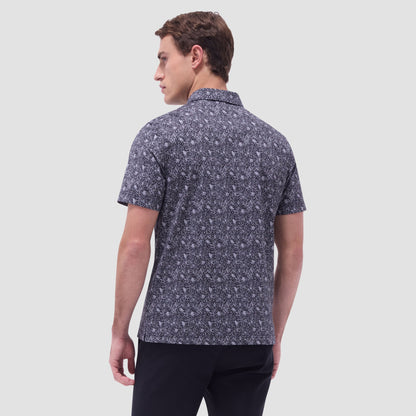 Bugatchi Victor Floral OoohCotton® Polo Shirt Black